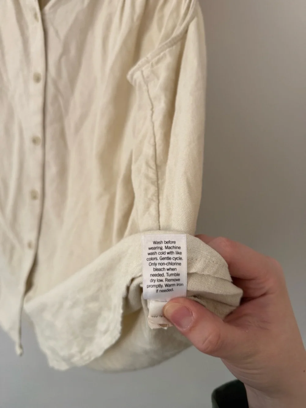 Sonoma Linen Blend Button Down Cream Beige Tank Blouse Size 2X Beachy Coastal - Picture 8 of 10